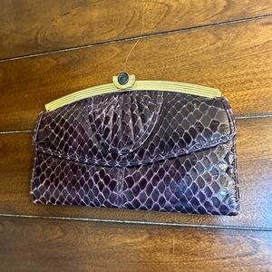 JUDITH LEIBER purple snakeskin wallet🔥beaut